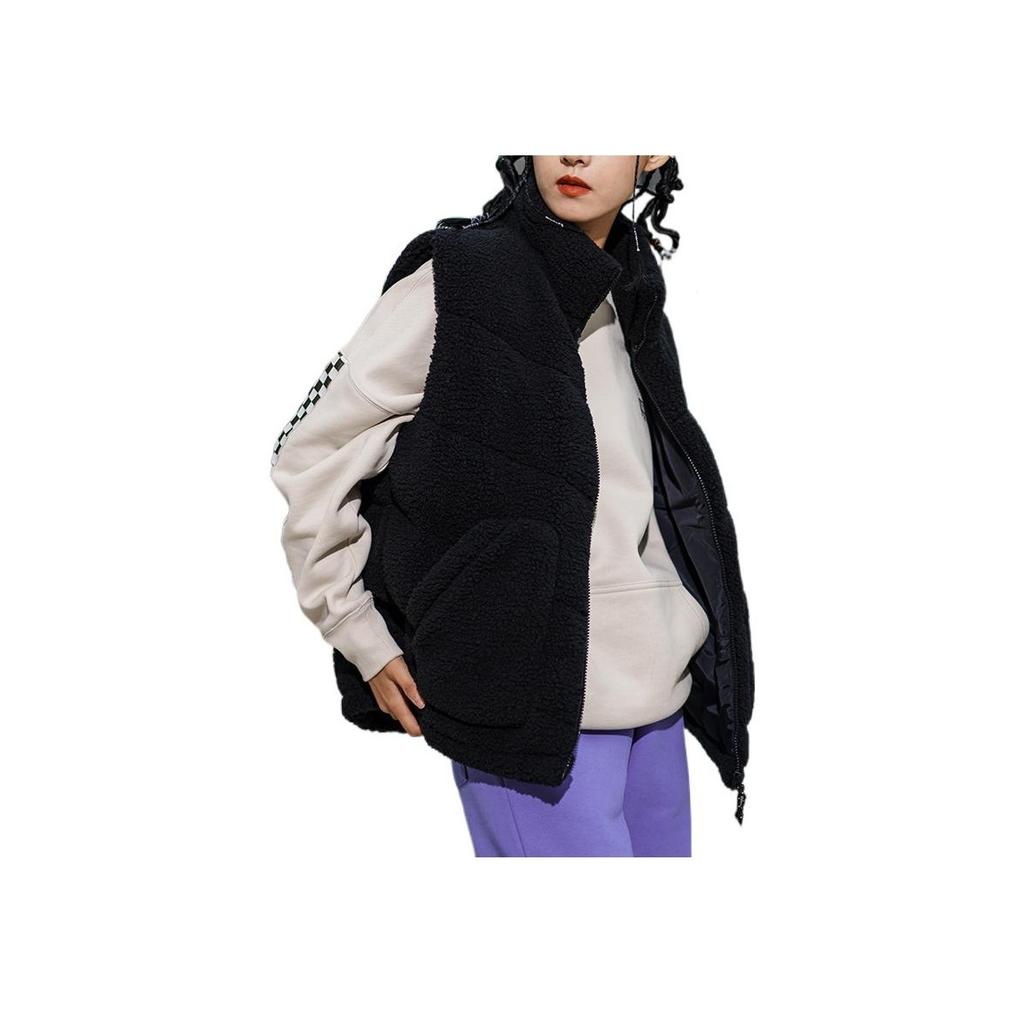 Vans FW22 Solid Color Letter Logo Zipper Down Vest Unisex Vests Black VN00090YBLK