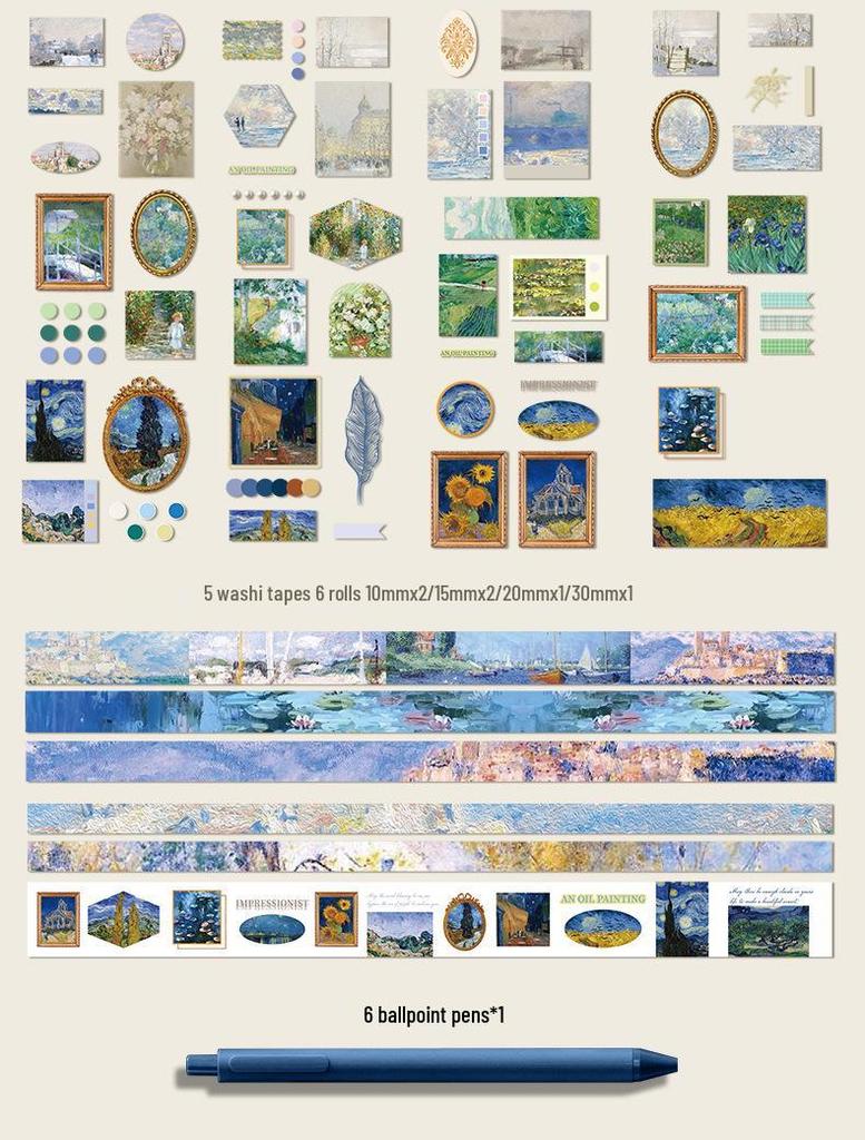 Vintage Oil Painting Notebook Set: Journal and Diary Gift for Students - Perfect for Back To School or Children's Day Souvenir