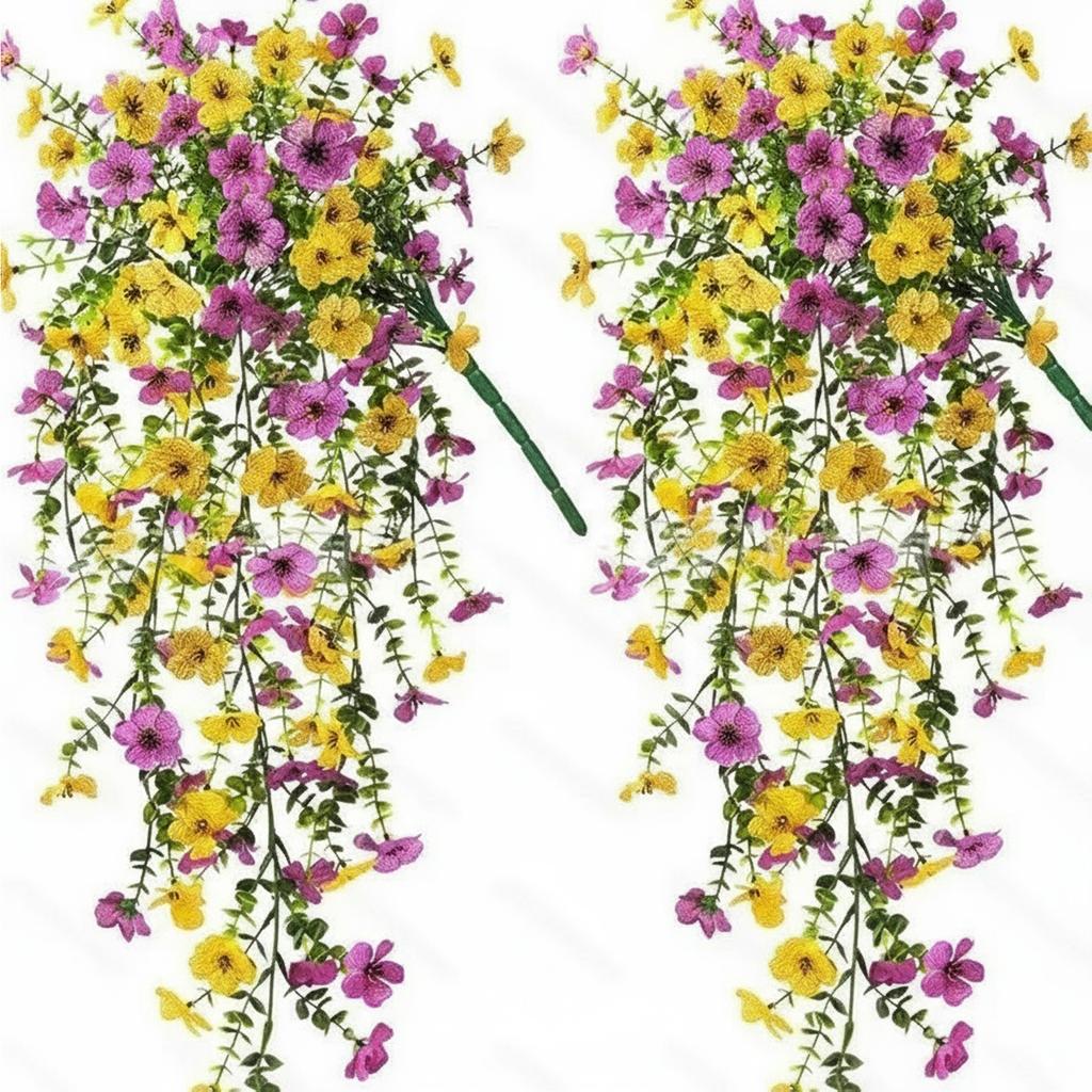 Artificial Flowers Rattan Morning Glories Vines Outdoor Wedding Wreath Bridal Arch Home Room Yard Festival Decor Garden Party