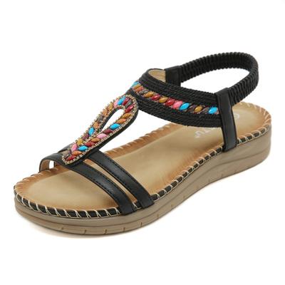 New Water Diamond Sandals Casual Thick-soled Large-sized Flat Shoes
