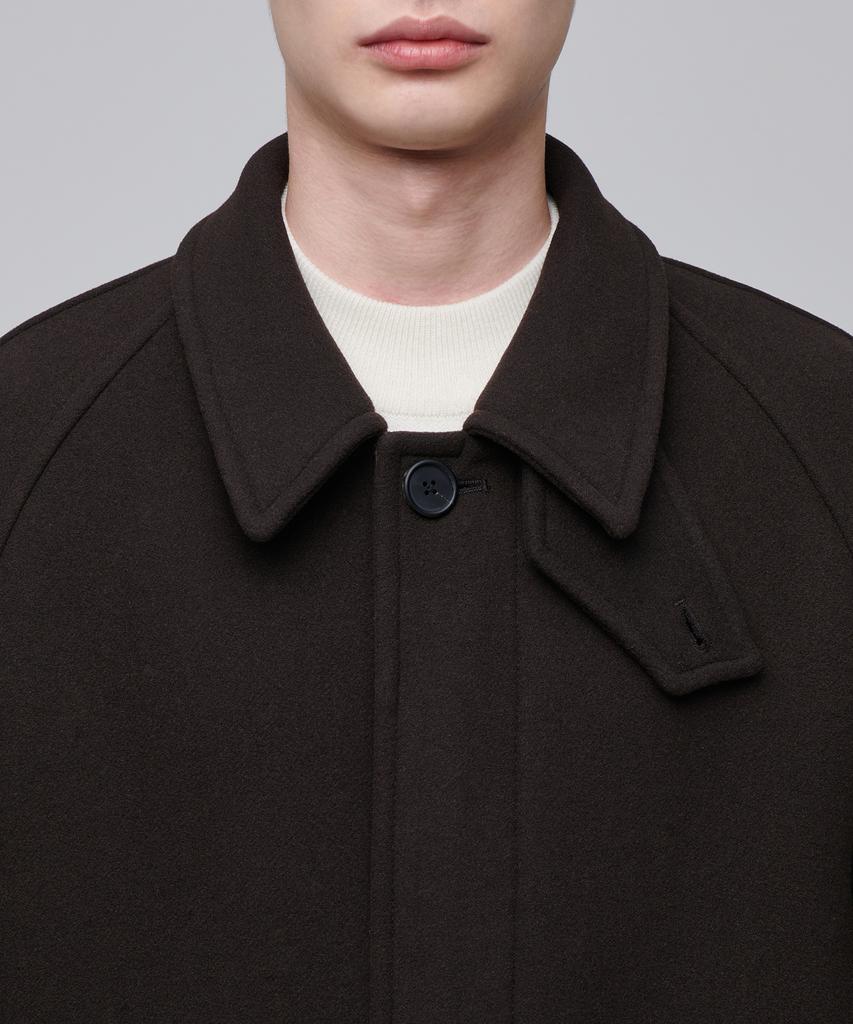 Musinsa Standard Manteau Balmacaan Surdimensionné en Mélange Cachemire [Marron Foncé]