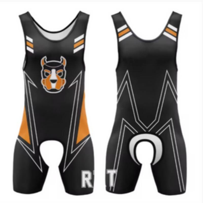 Dog Head Sleeveless Wrestling Singlet Weightlifting Suit Hollow Out Gym Workout Wear