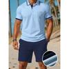 European and American Men's Casual Short-sleeved Shorts Suit Men's Summer