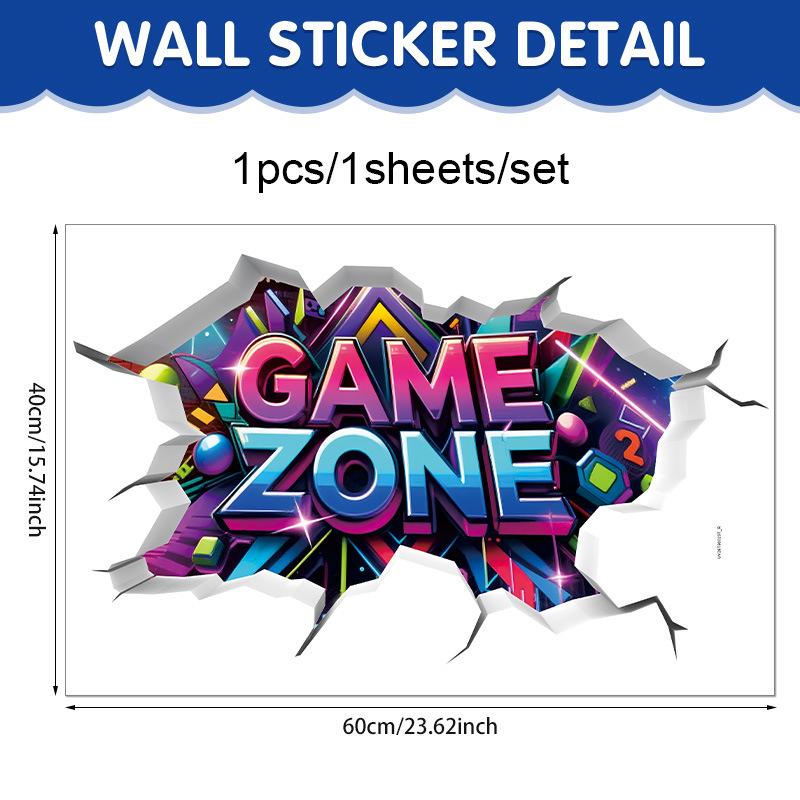 3D Gaming Wall Sticker Self-Adhesive Game Room Decor Gamer Bedroom Wall Decal