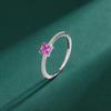 12 Birthstone 925 Sterling Silver Women's Zircon Ring - Elegant Red Book Style Jewelry, Perfect Birthday Gift