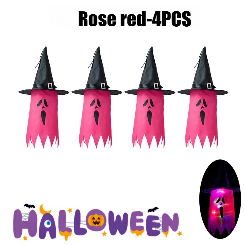 Glowing Outdoor Witch Hat LED Luminous Tree Hanging Ornament Kids Party Decor Halloween Wizard Hat Magic Prop Solution