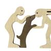 Couple with Dog Figurines Pet Sculpture Lover Gift Carving Creative Cute Figure Handcraft for
