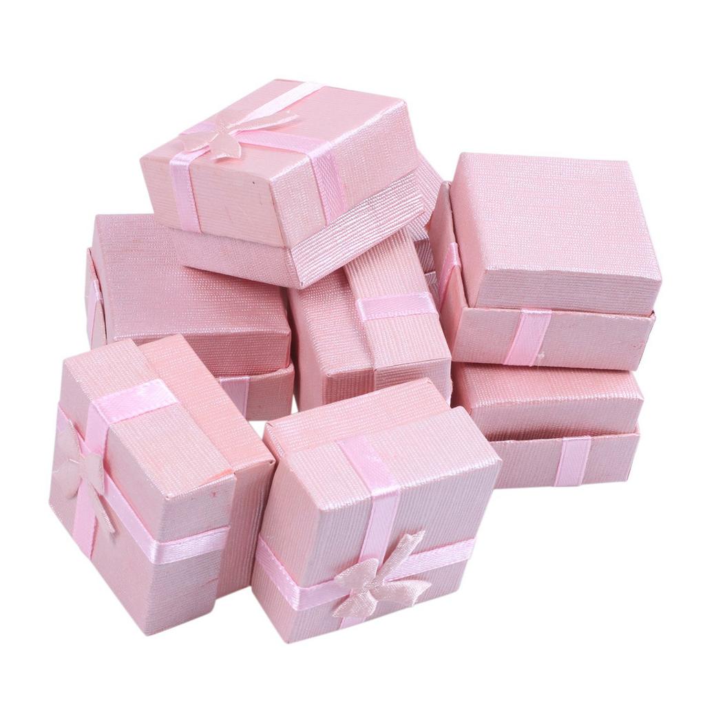 A74E-96-Piece Gift Box Set - Square Ring Jewelry Box For Anniversaries, Weddings, Birthdays, Assorted Colors