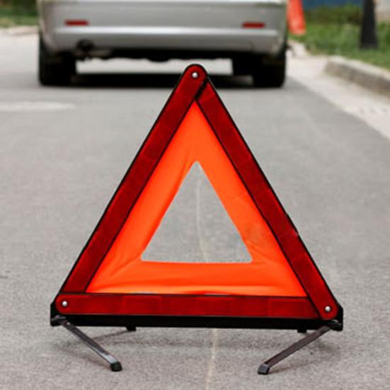 Reflective Vehicle Tripod Emergency Folding Warning Triangle Stand 45cm Side Length Night Visibility Stable Metal Vehicle Bracket