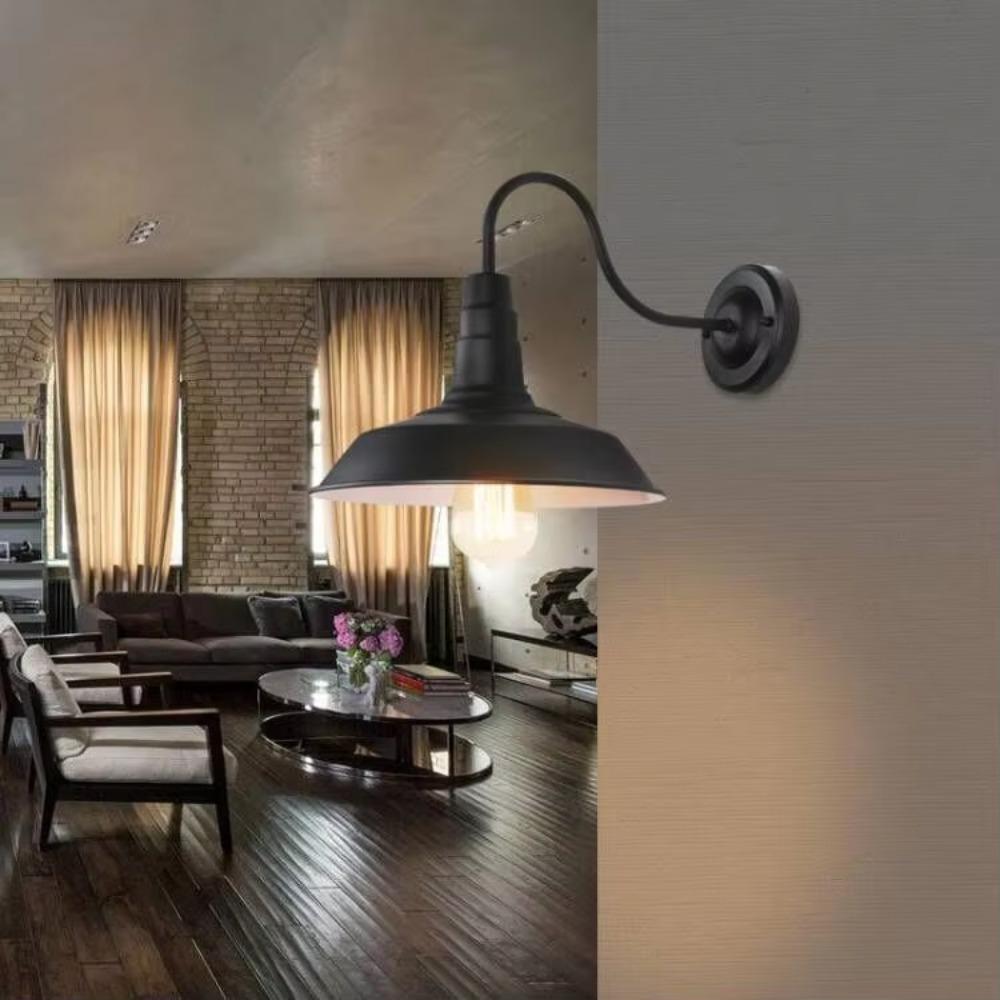 JOYINLED Vintage Iron Metallic Wall Light Industrial Decor Wall Sconce Courtyard Balcony Staircase Hallway Bedroom Dia.26 E27