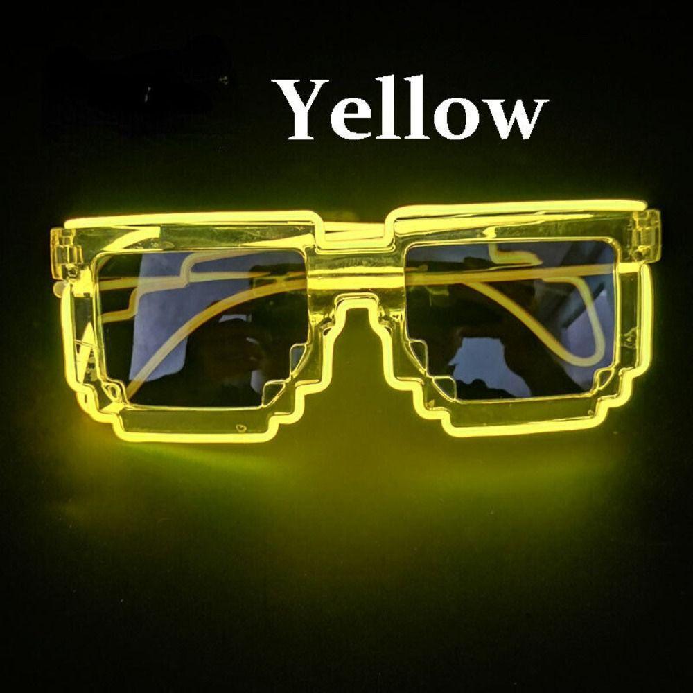 New Plastic Mosaic Luminous Glasses Wireless Party Supplies Led Fluorescent Sunglasses Fun Neon Glasses