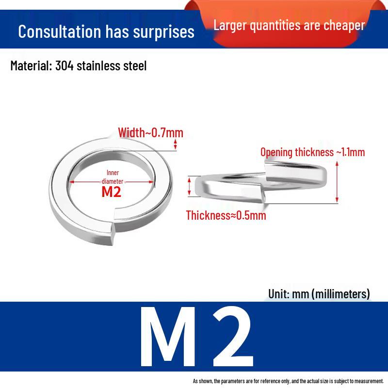 Разрезное пружинное кольцо-проставка из нержавеющей стали 304 (M3, M5, M6, M8)