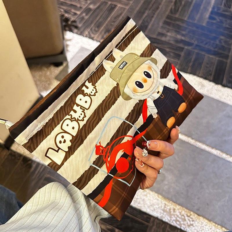 Cartoon Anime Cute Labubu Cosmetic Bags Handbag Large Capacity Makeup Bag Portable Storage Bag Pencil Case Girly Sweet Gifts