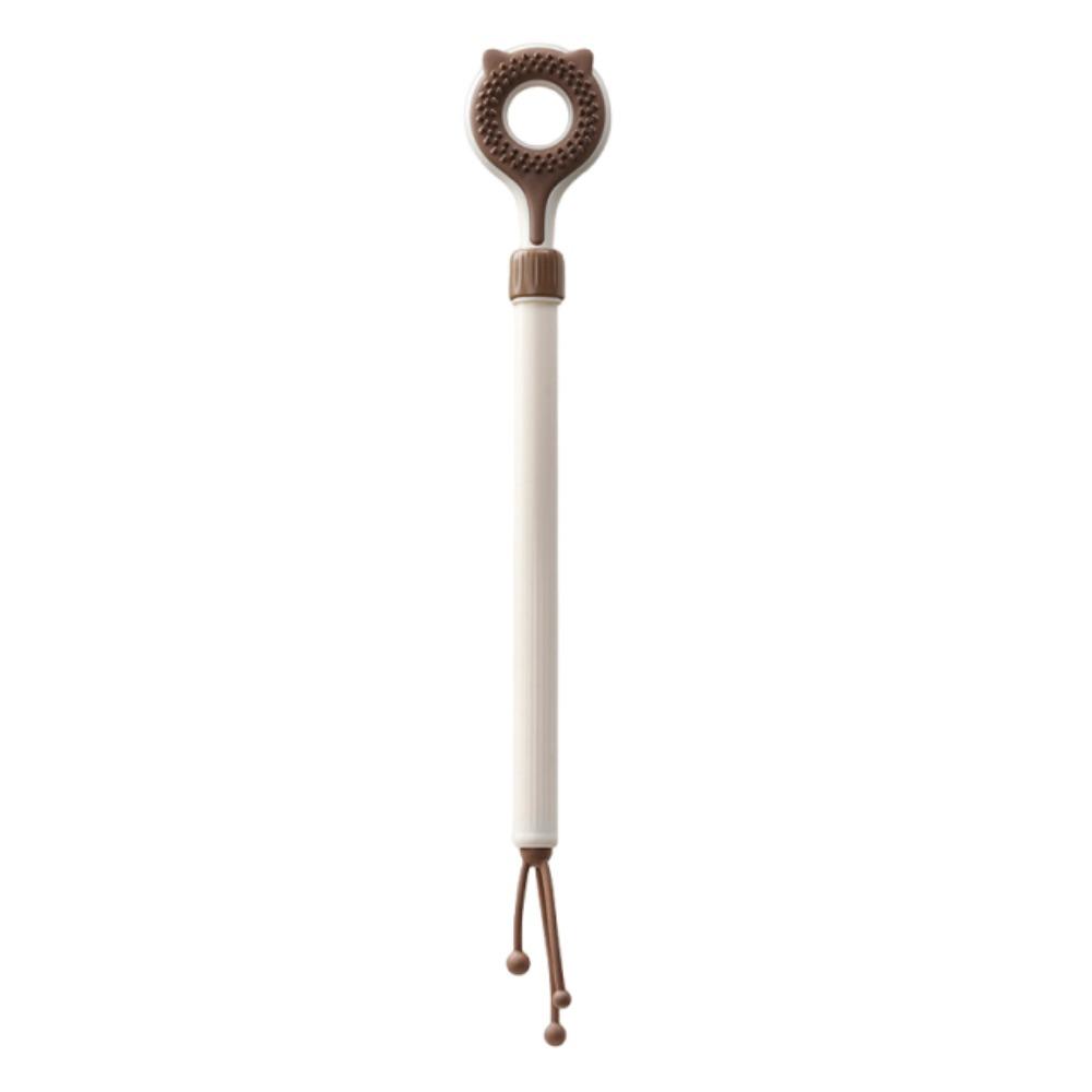 Telescopic Handle Scratching and Massage Stick Relieve Itching Cat Teaser Stick Pet Grooming кофейный