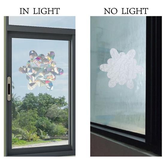 2 listy obtisky na okna Lesklý ozdobný kolibřík/list/peří tvar Univerzální sluneční lapač Statické sklo