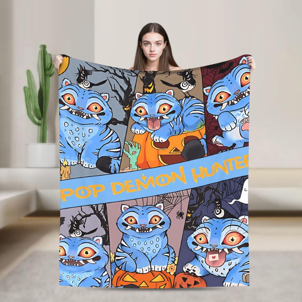 Saja Boys  Kpop Hunter Halloween Warm Soft Blankets  Camping Plush Throw Blanket Comfortable Home Decor Bedspread Sofa Bed Cover