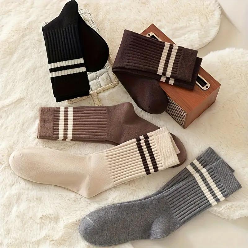Women JK Fashion Socks for Sports Daily Wear Cute Fall Winter Collection Pack Trendy Striped Crew Socks