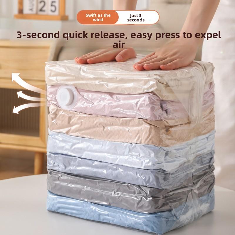 Vacuum Compression Bags for Clothing and Blankets, No Pump Space Saver, Heavy Duty Sealed Travel Packing Bags with Hand Roll
