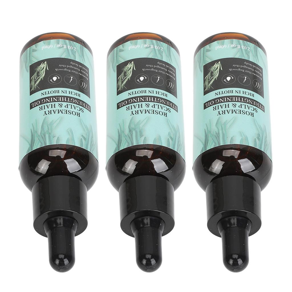 3pcs 60ml Rosemary Hair Essential Oil Prevent Loss Hair Root Strengthen Hair Growth Oil for All Hair Types