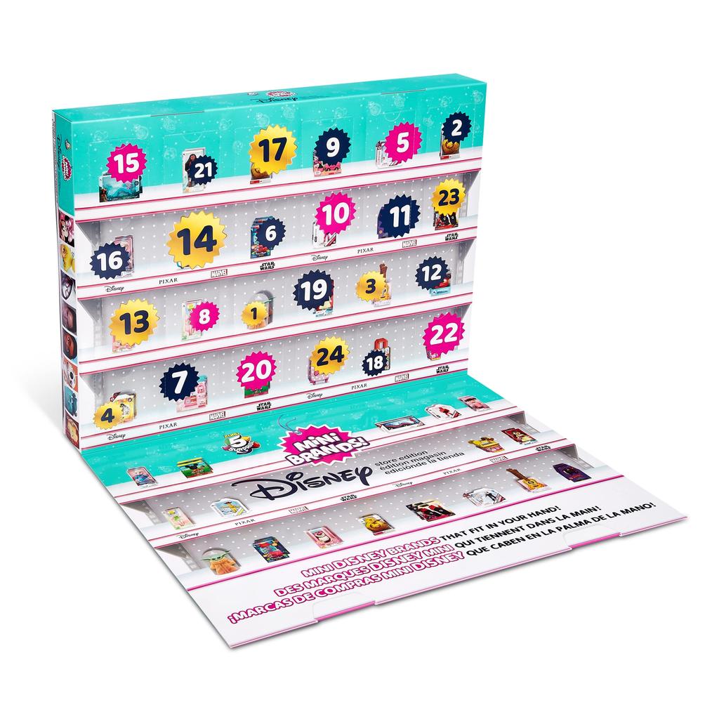 Mini Brands ZURU Disney Minis Limited Edition Advent Calendar with 4 Exclusive Minis and 24 Mystery Collectible Toys