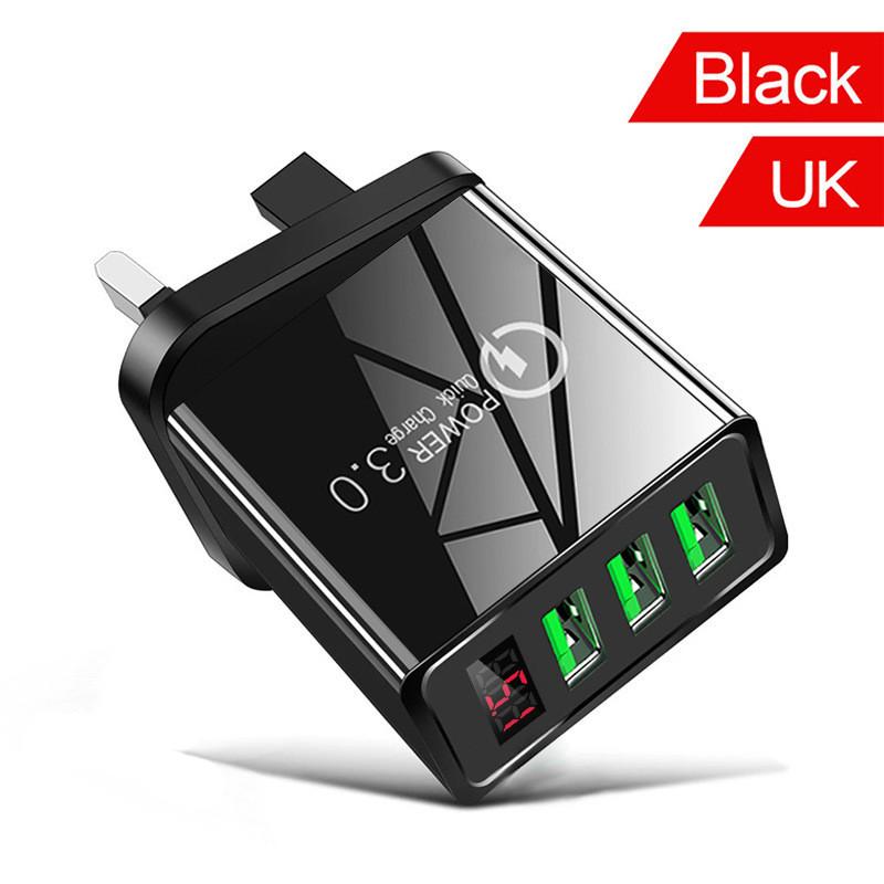 3usb Digital Display Fast Charger 5v3a Multi-function Adapter Travel Charger