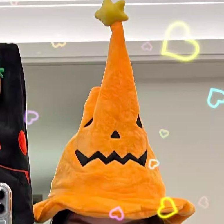 

Тыквенная шляпа ведьмы Костюм на Хэллоуин для маленьких дьяволят - Головной убор в виде шляпы летучей мыши, Забавный причудливый фотореквизит Default