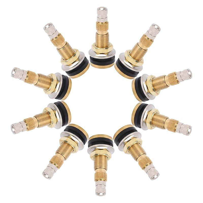 A02M-10Pcs TR618A Tractor Air Liquid Valve Stems,Tubeless Clamp In Tire Valve Stem For Industrial Agricultural Wheels,Tractor