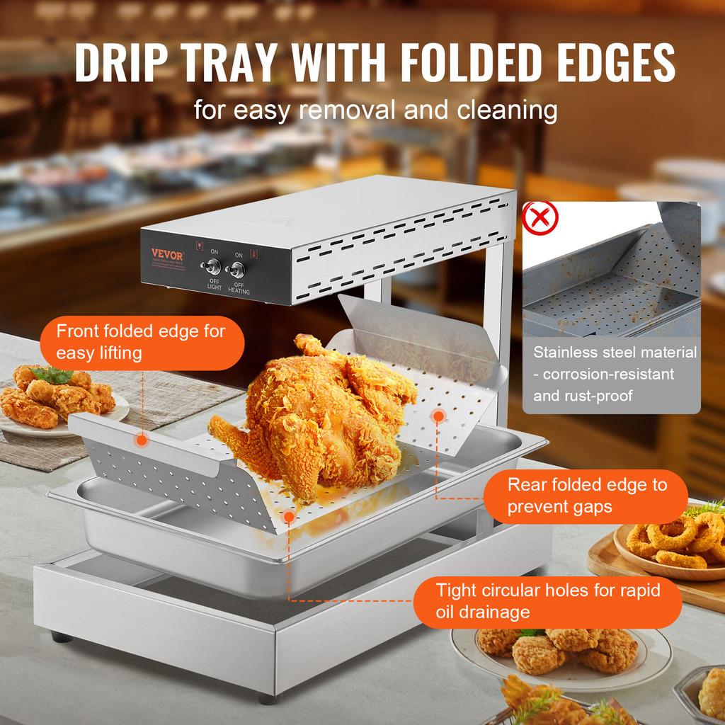 750W Commercial Food Heating Countertop Kitchen Restaurant 104-122°F Fries Food Warmer French Fry Food Warmer