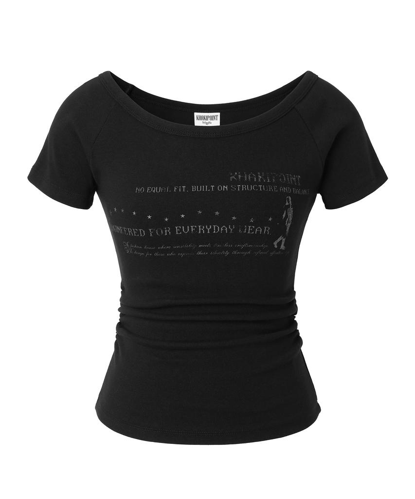 Kakipointeu Kie Shirring Top (Black)