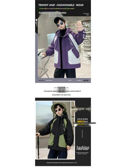 Boys' Trendy Cotton Coat 2025: Velvet-Lined Winter Parka