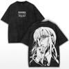 Camiseta Estampada Anime Chainsaw Man Makima Masculina Feminina Algodão Lavado Camisetas Manga Vintage Camiseta Harajuku Masculina Manga Curta