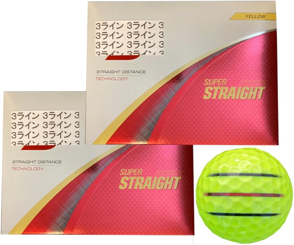 

[HapirakyGolf Line] Bridgestone Super Straight SUPER STRAIGHT 2025 Model with Lines (Yellow 2 dozen3 lines)