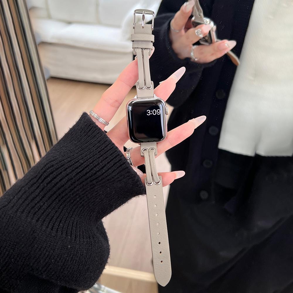 Band For Apple Watch Series 10 42mm/9 8 7 41mm/SE (2023) SE (2022) SE 6 5 4 40mm/3 2 1 38mm Genuine Cow Leather Wrist Strap