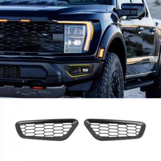 Front Bumper Fog Light Lamp Cover Bezel Trim For Ford F150 21+ Black Accessories