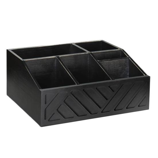 Rustic Wood Paper Plate Dispenser Utensil Holder Kitchen Organization Rack