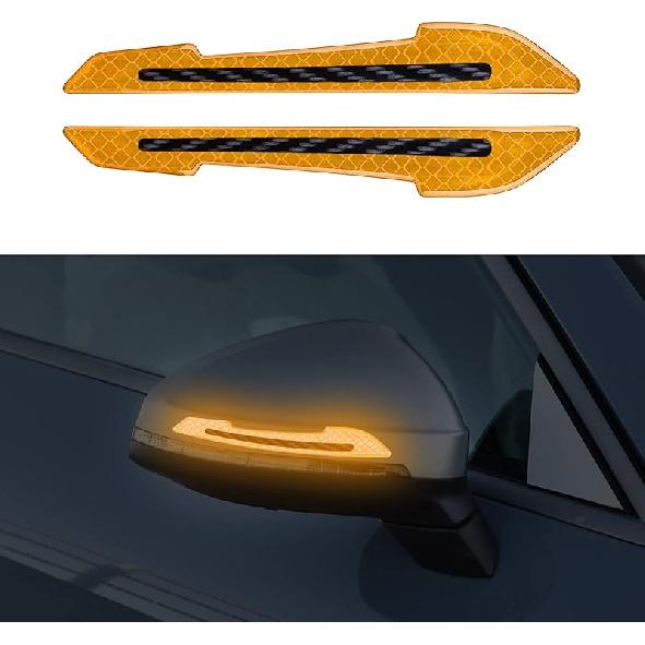RUANTE Universal Car Reflective Stickers Super Reflectives Rearview Mirror Trim Stickers Cars Anti-Collision Strips Reflection Warning Decals