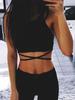 Summer Crop Tops Women Sleeveless Sexy Bandage T-Shirt Top Fashion Black Lace Up Tank Top Tumblr Ladies