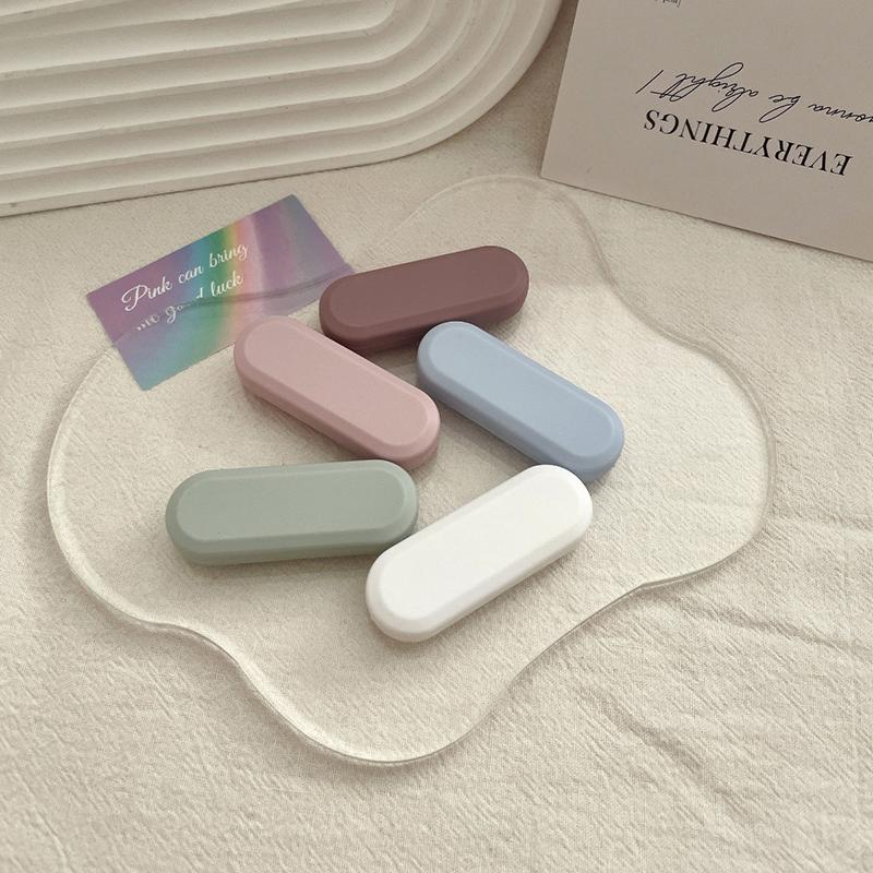 Tragbare Mini-Kontaktlinsenbox mit Spiegel Kunststoff-Kontaktlinsenbehälter Macaron-Farbe Linsenbox Pflegebox Reise Outdoor Zuhause Geschenk