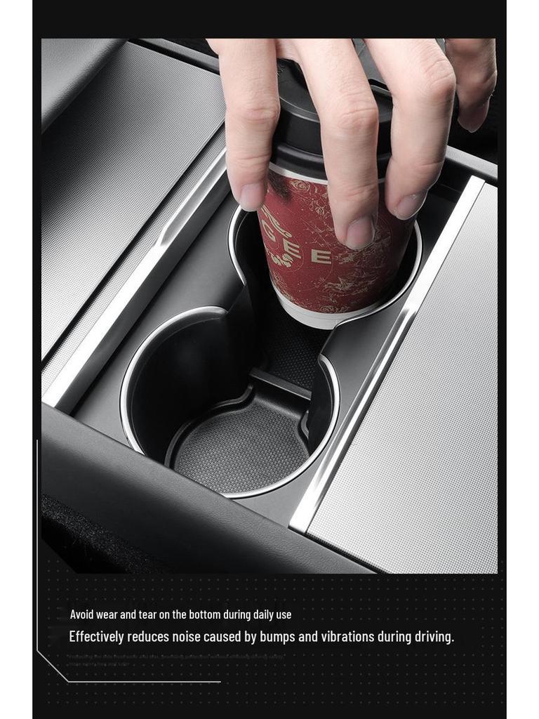 Non-Slip Cup Holder and Storage Pad for Tesla Model 3/Y 2023-2025 Center Console
