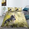 3D Wolf Theme Bedding Set Wolf Pillow Cover Quilt Cover Bedding Set Down Duvet Cover Full Size Single/Double Bed Home Decoration