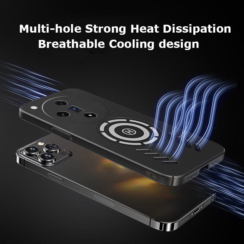 For Oppo Find X7 X3 X6 X5 Pro Ultra Rock Sand Ice Magnetic Heat Dissipation Matte Anti-fingerprint PC Case Breathable Cooling Cover Shell