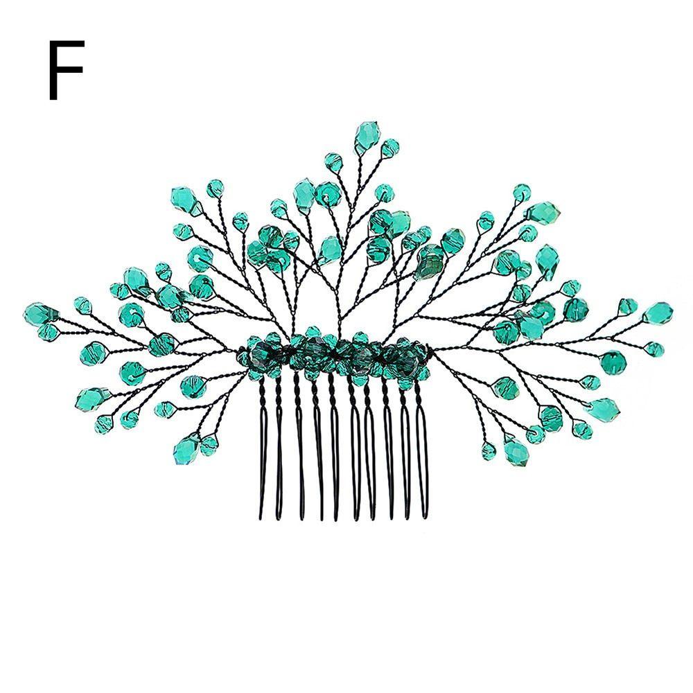 Beautiful Green Crystal Tiara Bridal Clips Rhinestone Hair Comb Flower Leaf Headbands Crystal Hair Combs