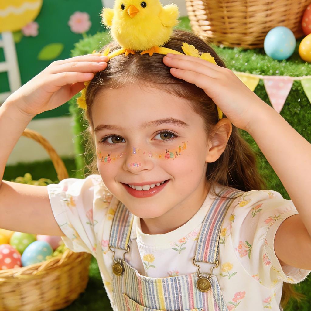 New Stock Easter Makeup Tattoo Stickers Egg Face Holiday Party Cute Bunny Children DIY