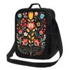 Polish Folk Flowers Print Poland Floral Insulated Lunch Bag School Picnic Storage Food Boxes Portable Container Lunch Box Tote