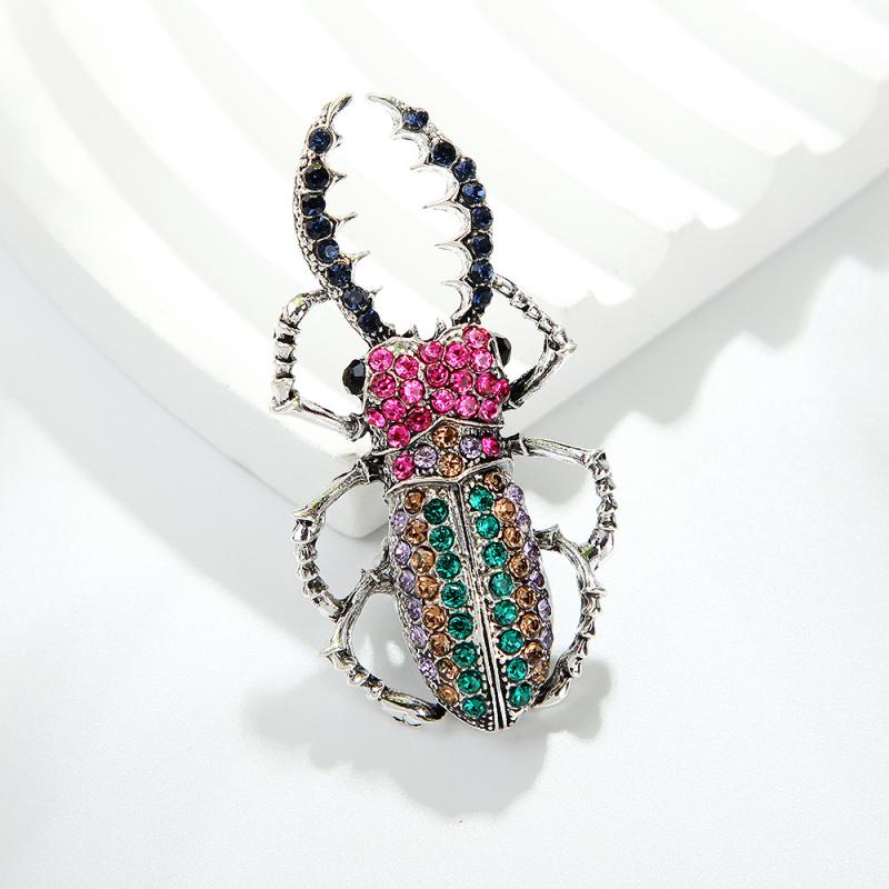 Fashion Rhinestone Retro Beetles Brooches For Women Clothing Coat Jewelry Accessries Gifts