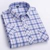 Men's Summer Plaid Cotton Short Sleeve Shirt - Breathable & Sweat-Absorbing