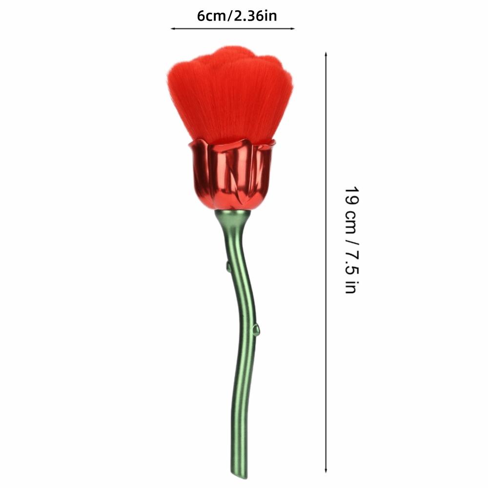 Rose Flower Nail Dust Brush Rose Shaped Makeup Blush Brush Daily Makeup Application красный
