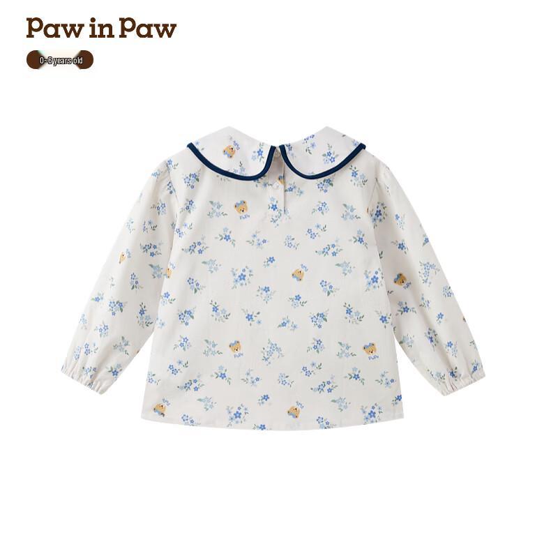 PawinPaw Girls  Floral Long Sleeve Lapel Shirt 100
