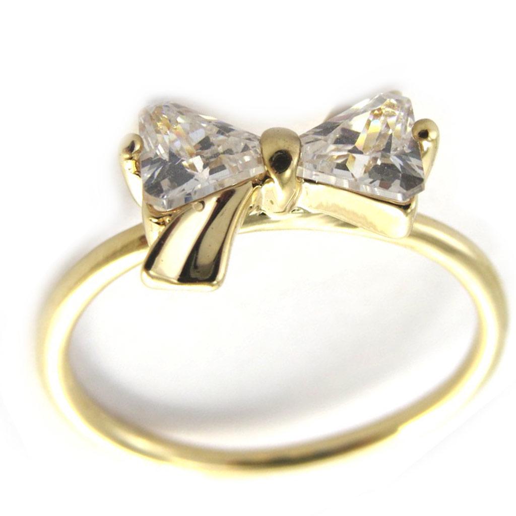 Gold Plated Ring 'Romantic Knot' White Gold