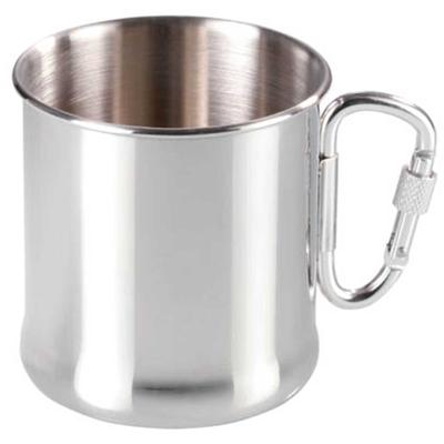 Taza de viaje de acero inoxidable con mosquetón 270 ml